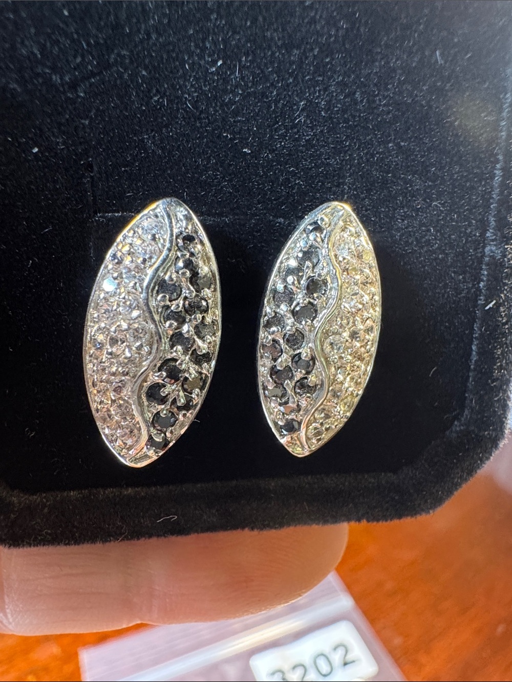 3202-Swarovski Crystal‎ Element post earrings. Velvet box included.